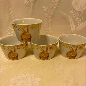 222 Fifth Sydney Easter Bunny Bowls. Set of 4. Never used. Only for Display.